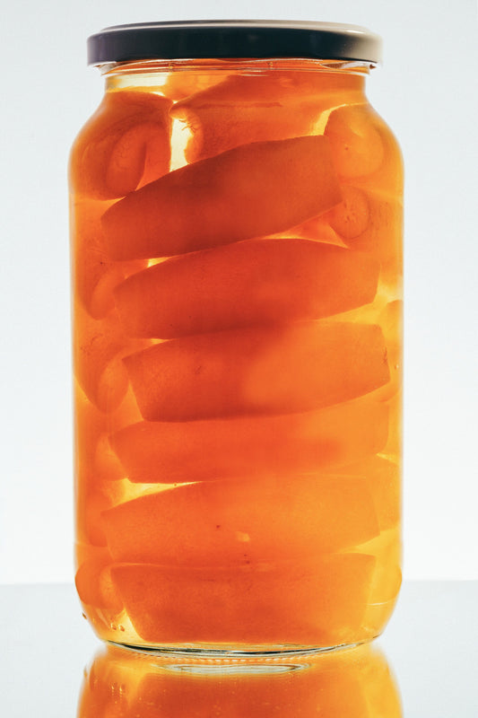 Bergamot peel preserve in glass jar– Nectar + Peel